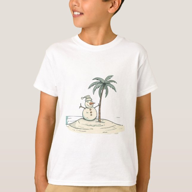Camiseta Summer Holiday Snowman Tropical Beach vibe Island  (Frente)