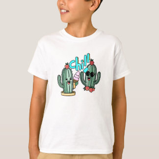 Camiseta Summer Kawaii Cactus Friends with Ice Cream