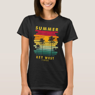 Camiseta Summer Key West Florida Beach Sunset Retro 1