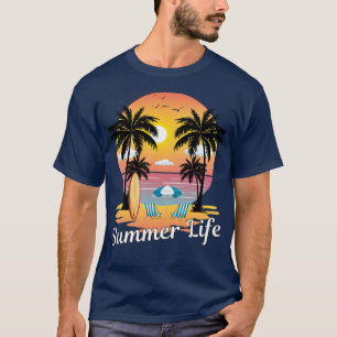 Camiseta Summer Life Beach Palm Tree Sunshine Vacine