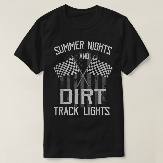 Camiseta Summer Nights And Dirt Track Lights Racing Motocro (Frente do Design)