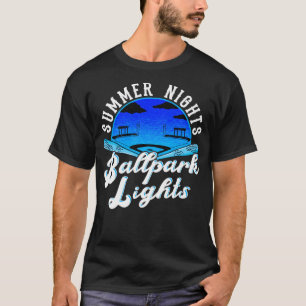 Camiseta Summer Nights Ballpark Luzes com morcegos de beise