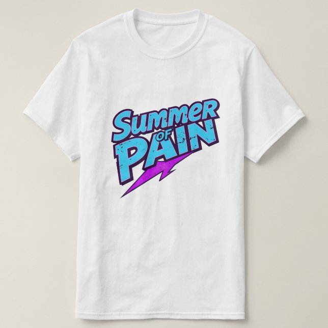 Camiseta Summer of Pain Retro Grunge Typography with Lightn (Frente do Design)