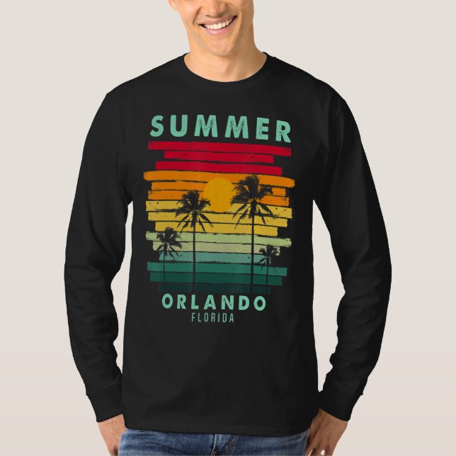 Camiseta Summer Orlando Florida Beach Sunset Retro (Frente)