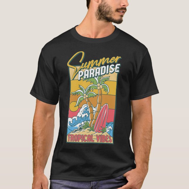 Camiseta Summer Paradise Tropical Vibes (Frente)