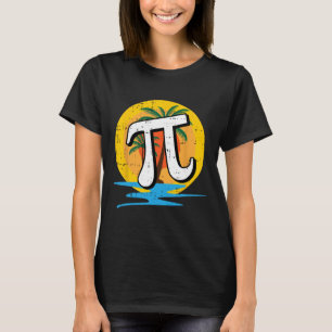 Camiseta Summer Pi Day Retro Beach Math Símbolos Professor