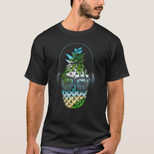 Camiseta Summer Pineapple Sunrise Sunburn Sunset Repetir Va (Frente)