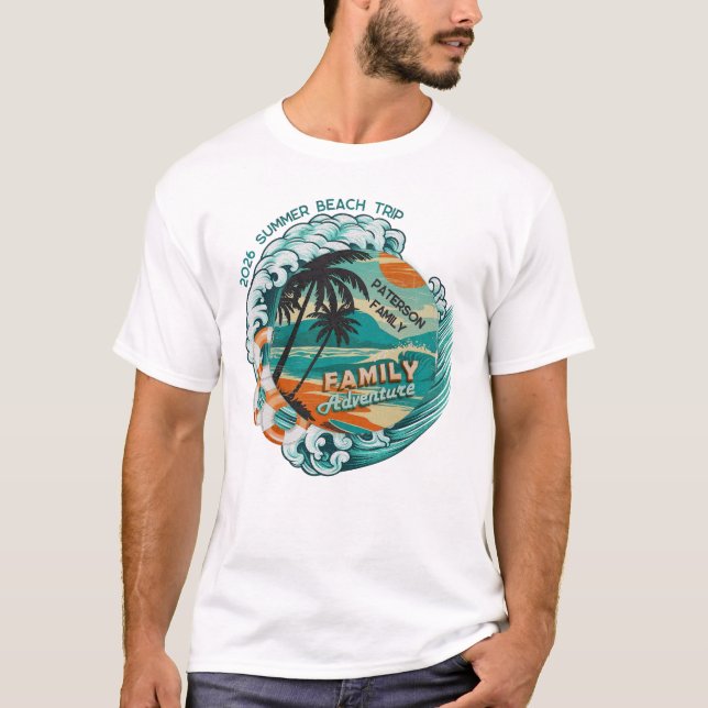 Camiseta Summer Retro Family Reunion Beach Trip Vacation (Frente)