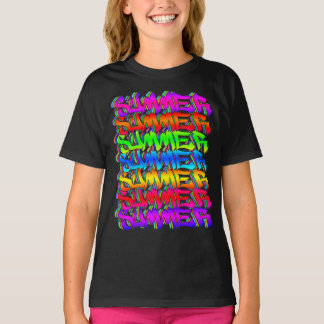 Camiseta SUMMER-Retro Vintage Graffiti Colorful Summer
