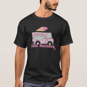 Camiseta Summer Retro Vintage Sorvete Caminhão Olá Verão