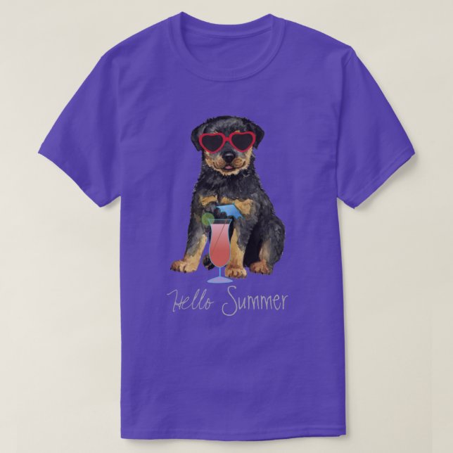 Camiseta Summer Rottweiler T-Shirt (Frente do Design)