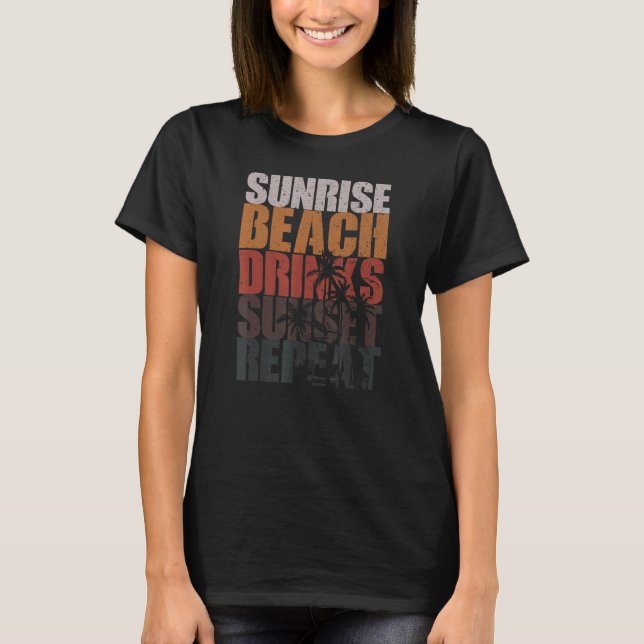 Camiseta Summer Sunrise Beach Bebe Sunset Repetir Praia (Frente)