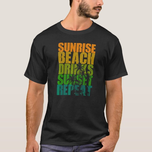 Camiseta Summer Sunrise Beach Bebe Sunset Repetir Praia (Frente)