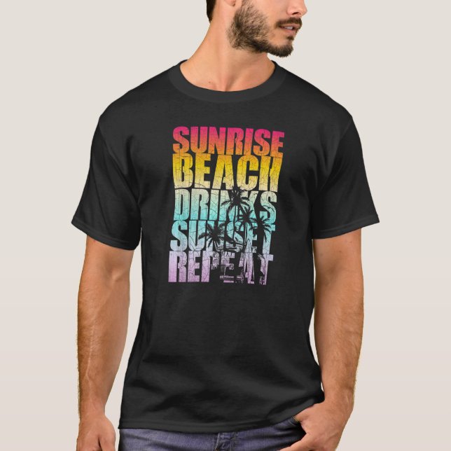 Camiseta Summer Sunrise Beach Bebe Sunset Repetir Praia (Frente)