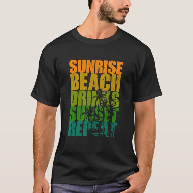 Camiseta Summer Sunrise Beach Bebe Sunset Repetir Praia (Frente)