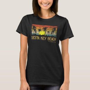 Camiseta Summer Sunset Palm Tree Vintage Florida Siesta Key
