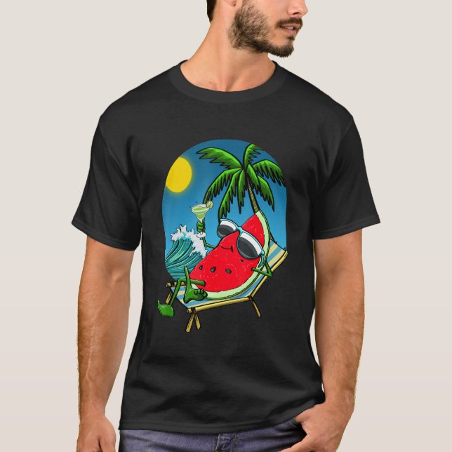 Camiseta Summer Sunset Watermelon Women Water Fruit Love (Frente)