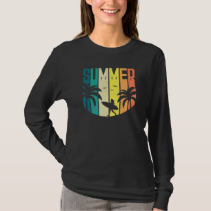 Camiseta Summer Surfer Girl Hawaii Vintage Surfing Surf Bea
