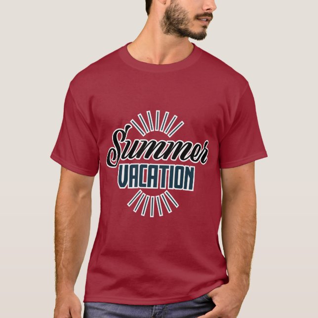Camiseta “Summer Vacation Vibes” Print T-Shirt – Perfect fo (Frente)