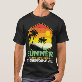 Camiseta Summer vai acabar logo com o pôr do sol da árvore