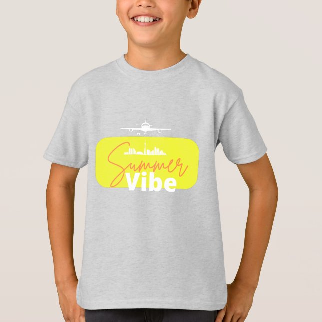 Camiseta Summer Vibe, cinza bonitinho (Frente)