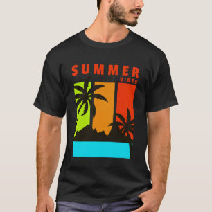 Camiseta Summer Vibes, Árvores de Palma de Praia Fresca Sur