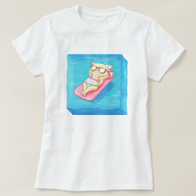 Camiseta Summer Vibes Beach Cube Pomchi em Bikini (Frente do Design)