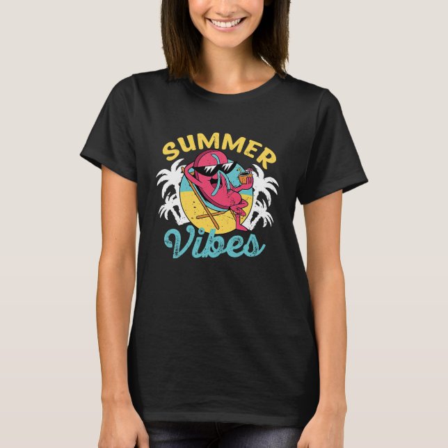Camiseta Summer Vibes Beach Vacing Sacudir Flop (Frente)