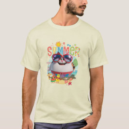 Camiseta Summer Vibes Cat Cute em óculos de sol