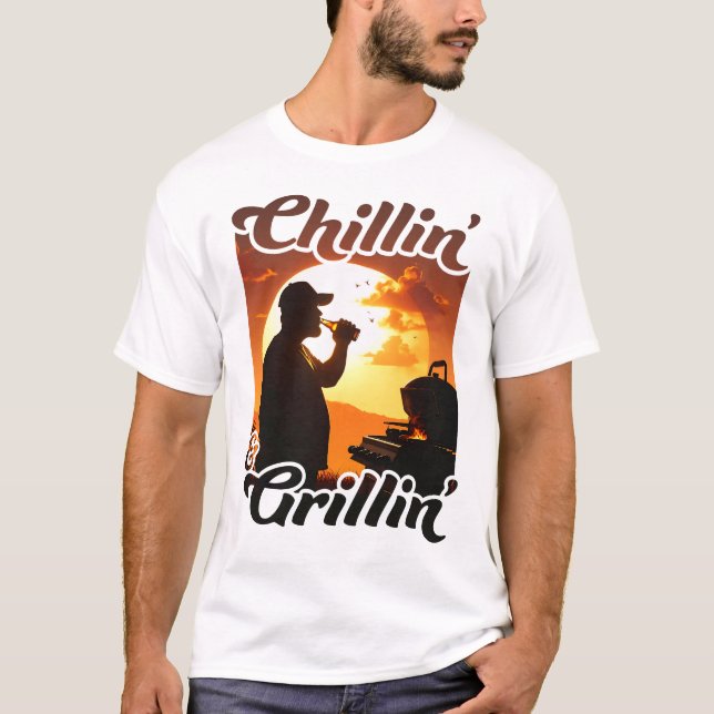 Camiseta Summer Vibes Chillin’ & Grillin’ Silhouette (Frente)