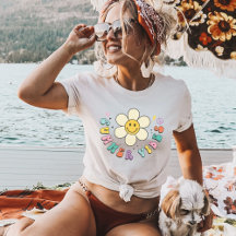 Summer Vibes, Daisy Retro Vintage Boho sorridente