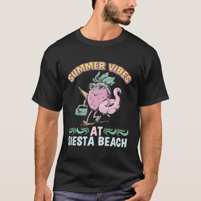 Camiseta Summer Vibes Em Siesta Beach Tropical Beachfront A (Frente)
