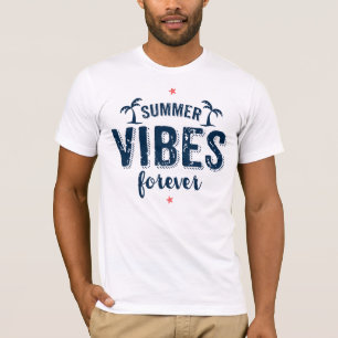 Camiseta Summer Vibes Forever Marinho Texto Azul