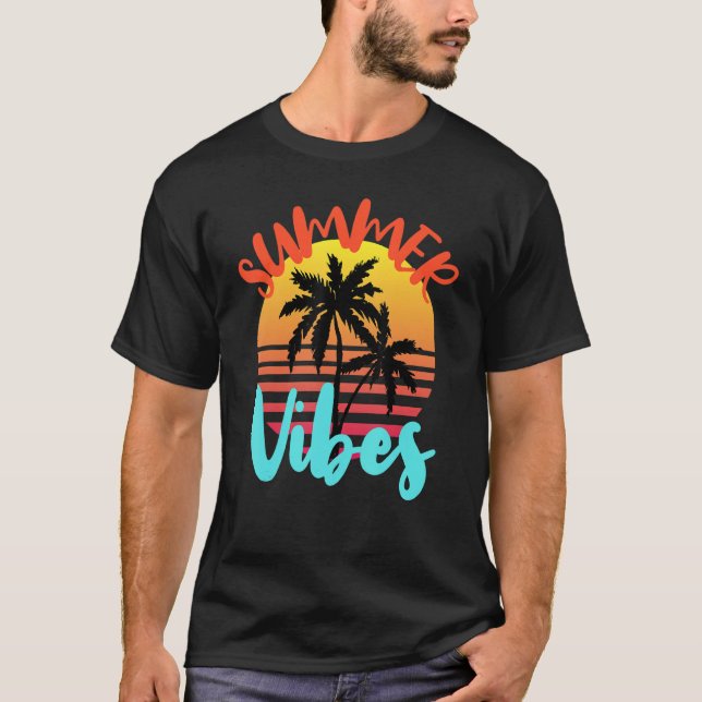 Camiseta Summer Vibes Hello Summer Vacations Family Beach T (Frente)