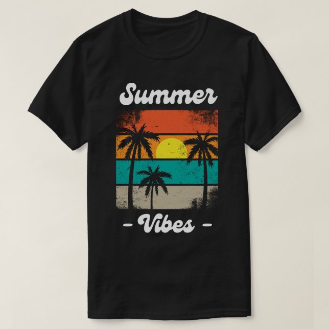Camiseta Summer Vibes Holiday Vacation Beach Funny (Frente do Design)