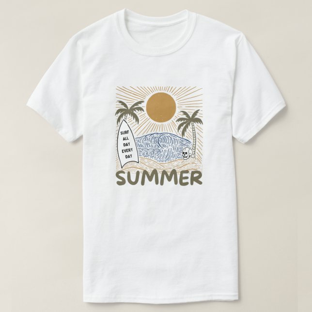 Camiseta Summer Vibes Lineart (Frente do Design)