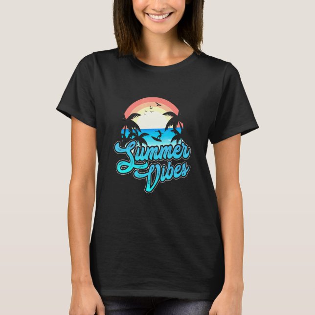 Camiseta Summer Vibes Longboard Sunrise Feira De Mergulho N (Frente)