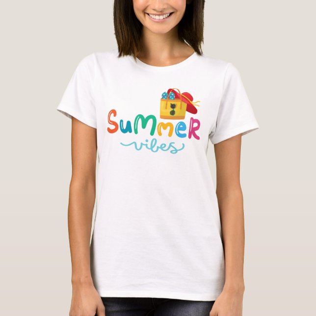 Camiseta Summer Vibes Mulheres (Frente)