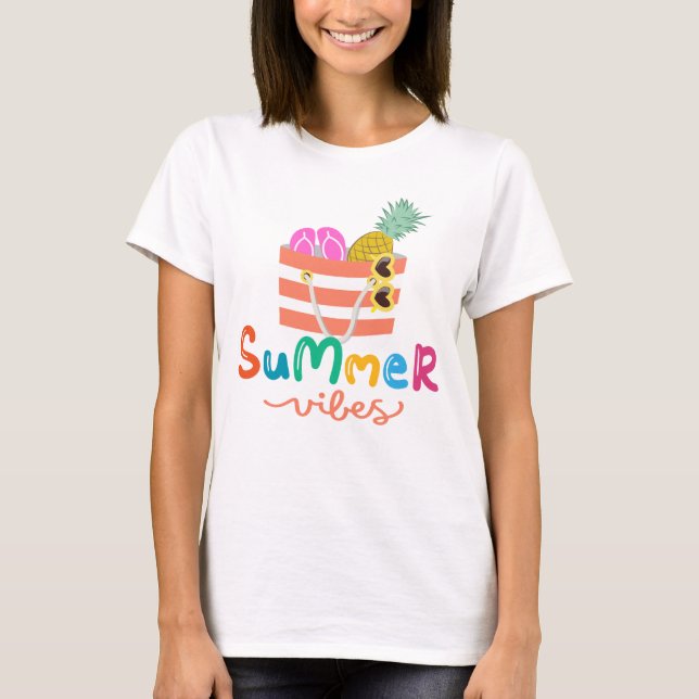 Camiseta Summer Vibes Mulheres (Frente)