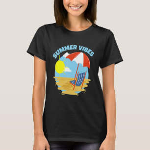 Camiseta Summer Vibes No Mar Do Sol Praia E Férias De Areia
