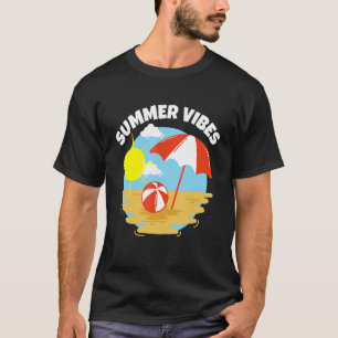 Camiseta Summer Vibes No Mar Do Sol Praia E Férias De Areia