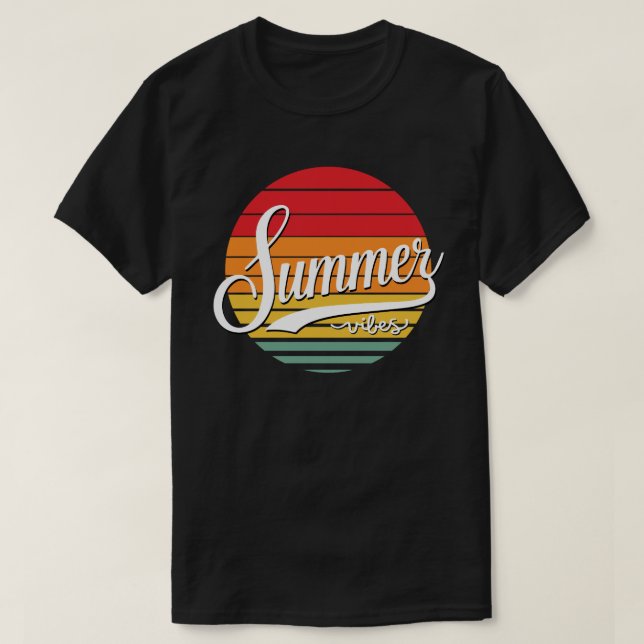 Camiseta Summer Vibes Retro Colores Sunset (Frente do Design)