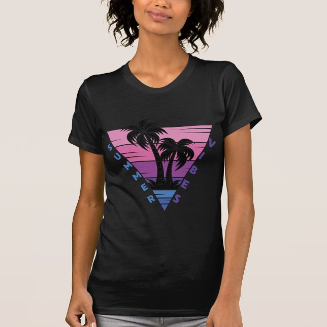 Camiseta Summer Vibes Retro Sunset (Frente)