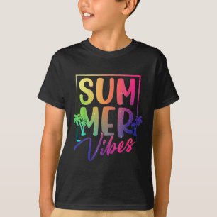 Camiseta Summer Vibes Retro Tropical Sunset Palm Treine Bea