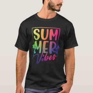 Camiseta Summer Vibes Retro Tropical Sunset Palm Treine Bea