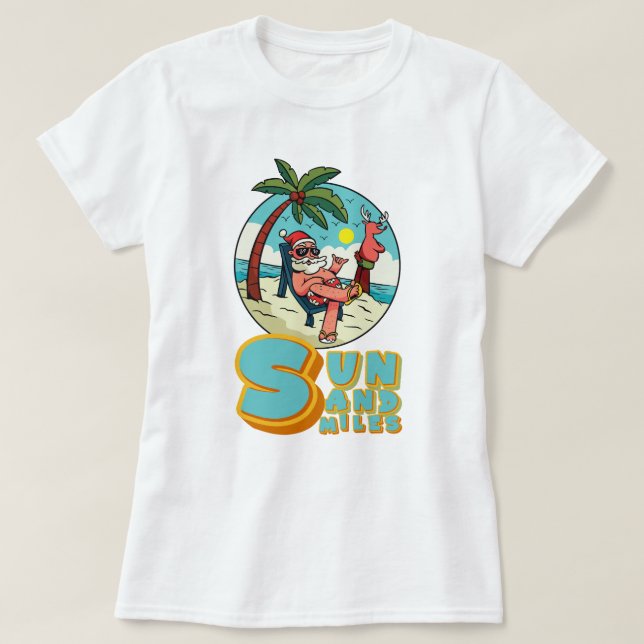 Camiseta Summer Vibes: Sol, Areia e Sorrisos. (Frente do Design)