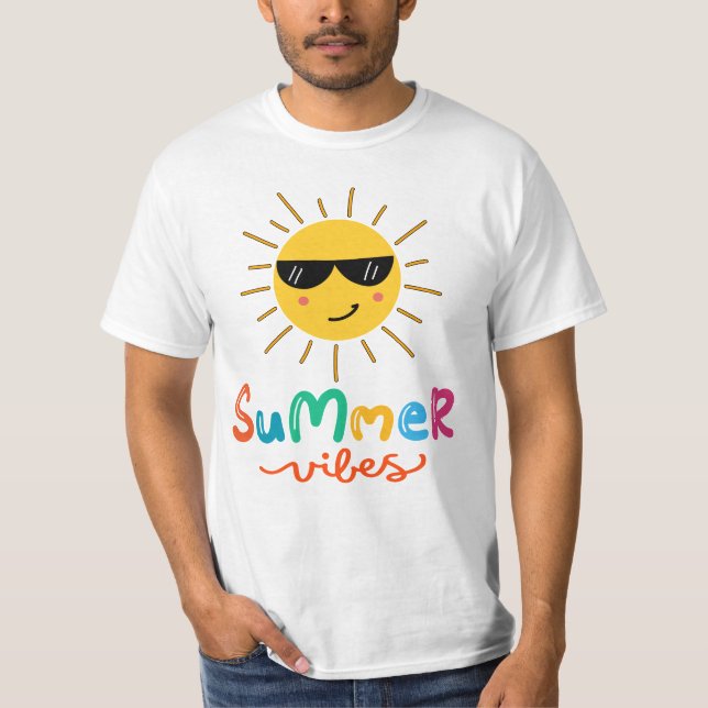Camiseta Summer Vibes Sun White (Frente)