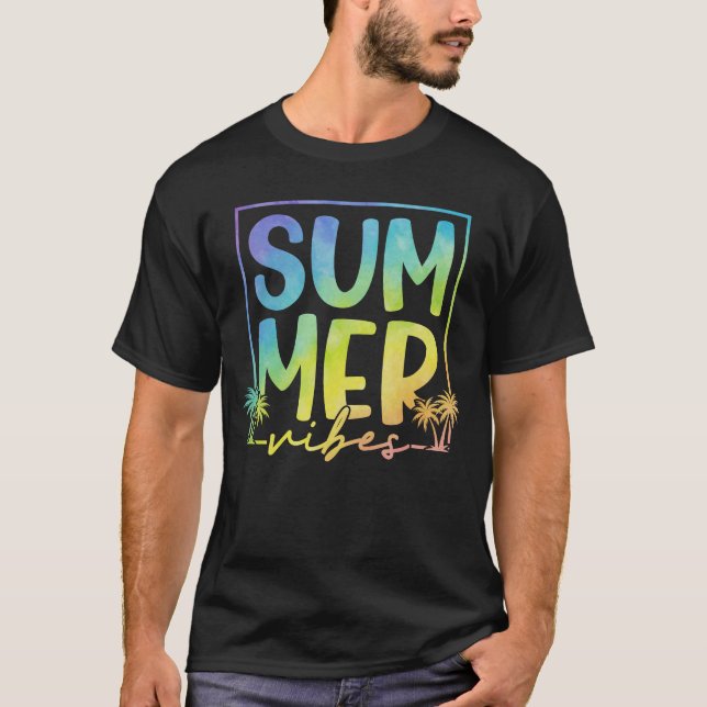 Camiseta Summer Vibes Sunset Tropical (Frente)