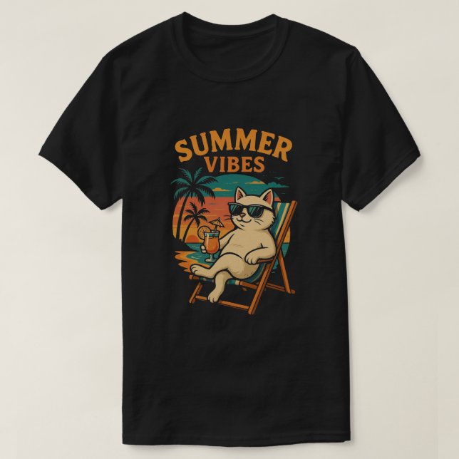 Camiseta summer vibes t-shirt cool  (Frente do Design)