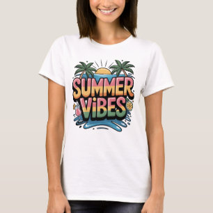 Camiseta Summer Vibes Tropical Beach